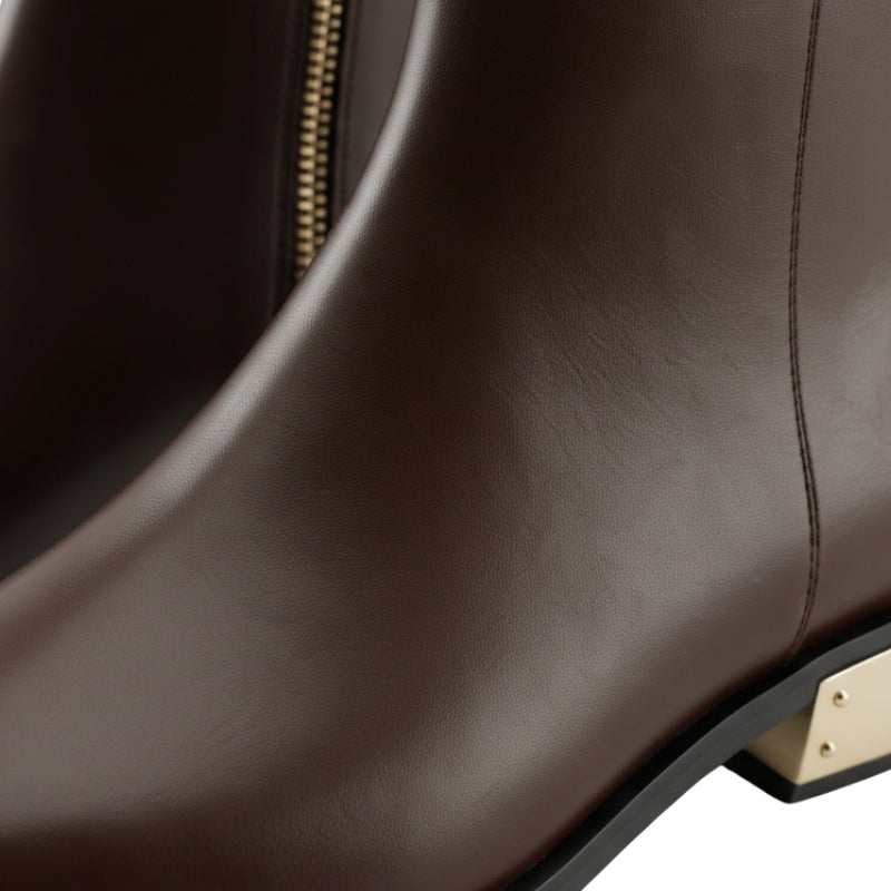 Monarch Gold Metal Toe Zipper Boots