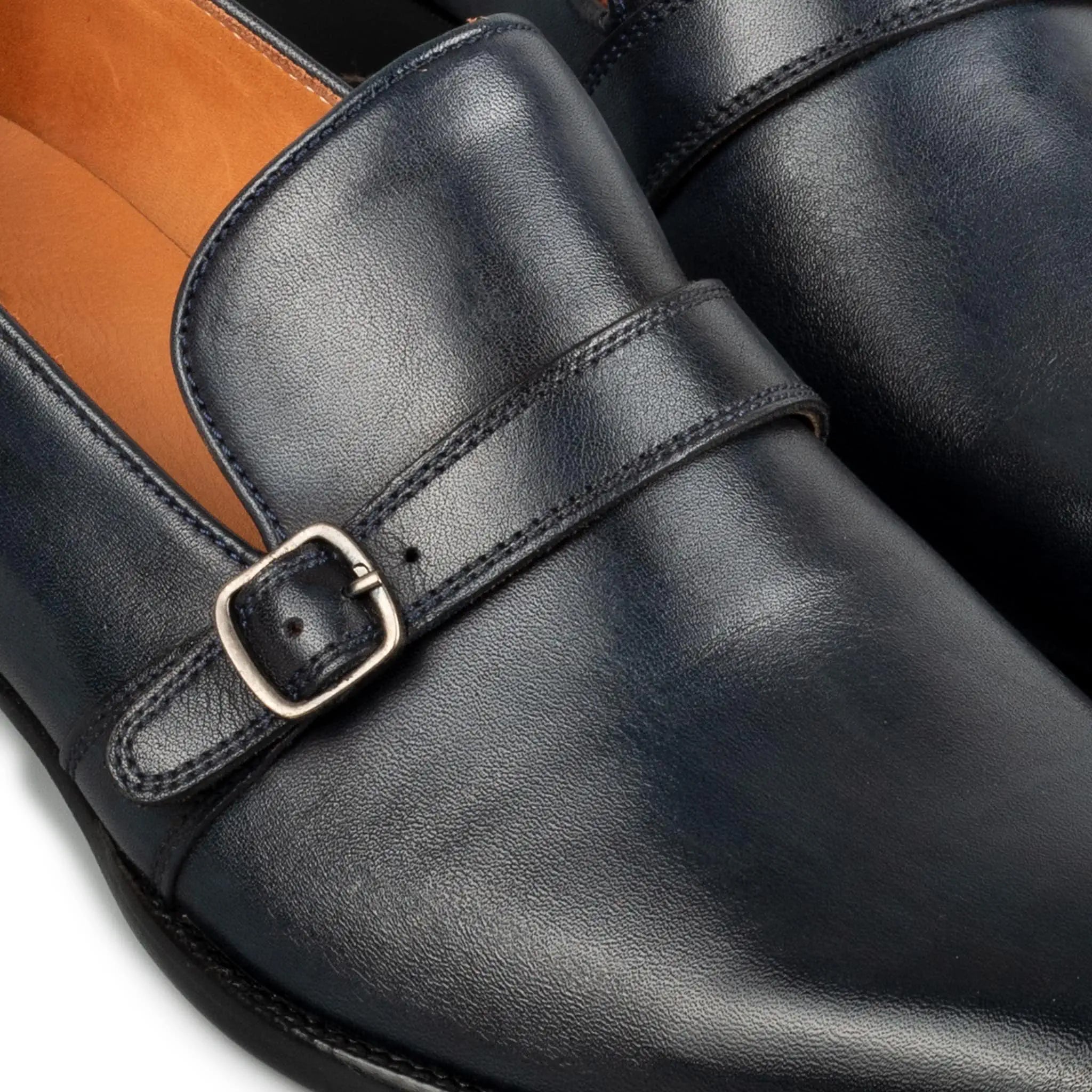 Midnight Single Monk Strap Men's Leather Shoes