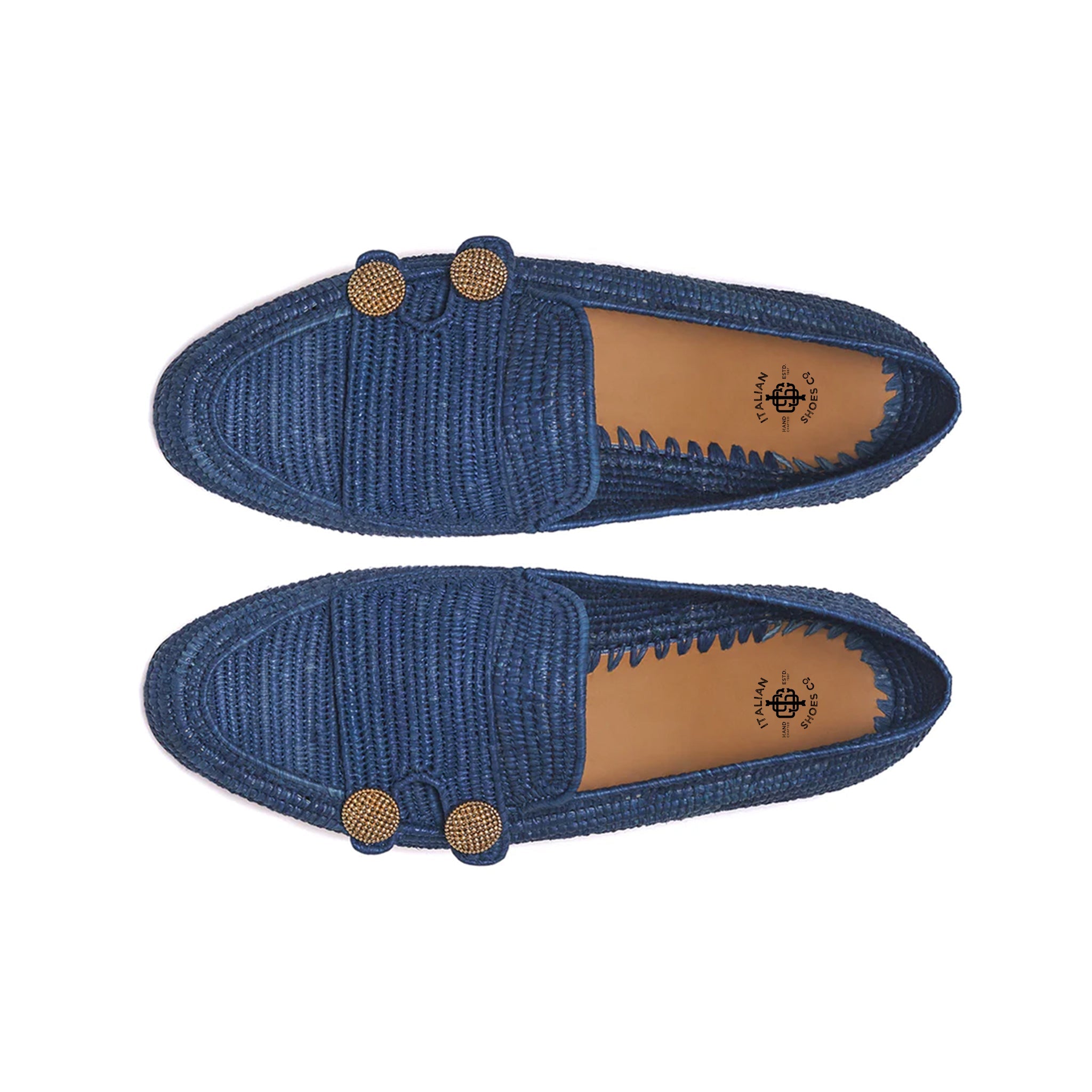 Navy Leather Handmade Loafers
