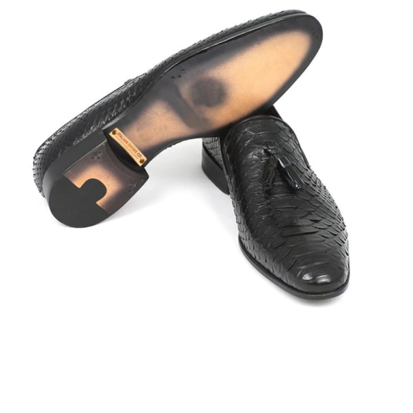 Woven Leather Tassel Loafers For Men
