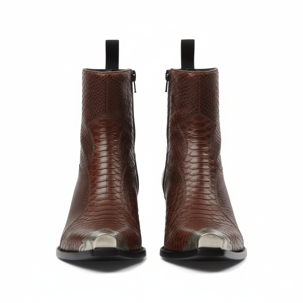 Raven Python Hand Dyed Leather Shoe for Men