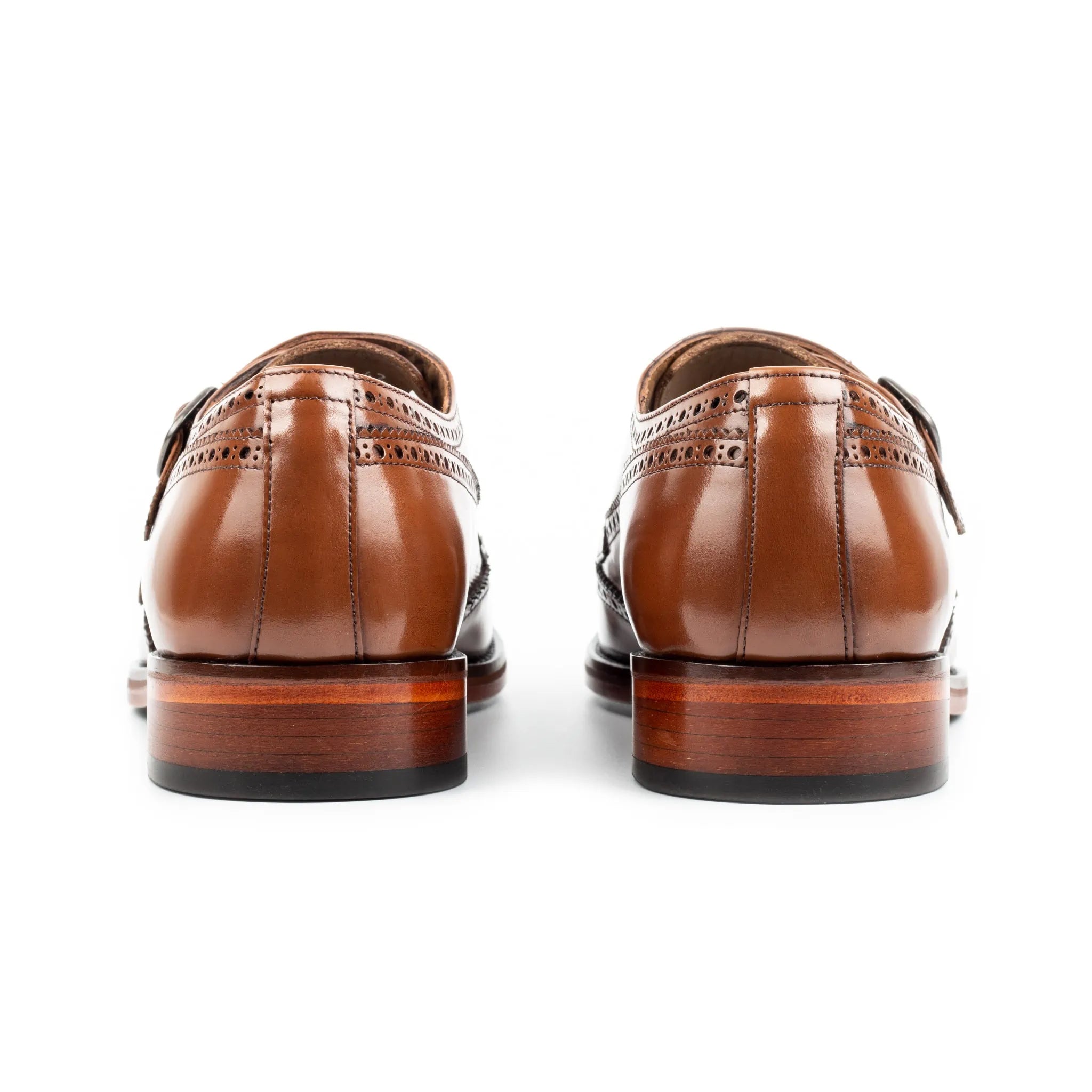 Tan Double Monk Strap Men's Shoes