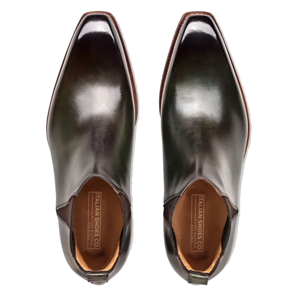 Classic Chelsea Round Toe Shiny Boots