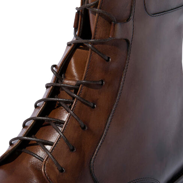 Derby Leather High Ankle Boots