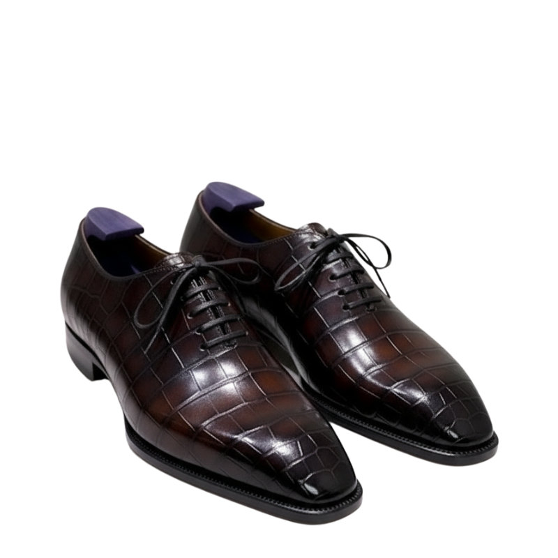 Alligator Pattern Italian Oxford Dress Shoes