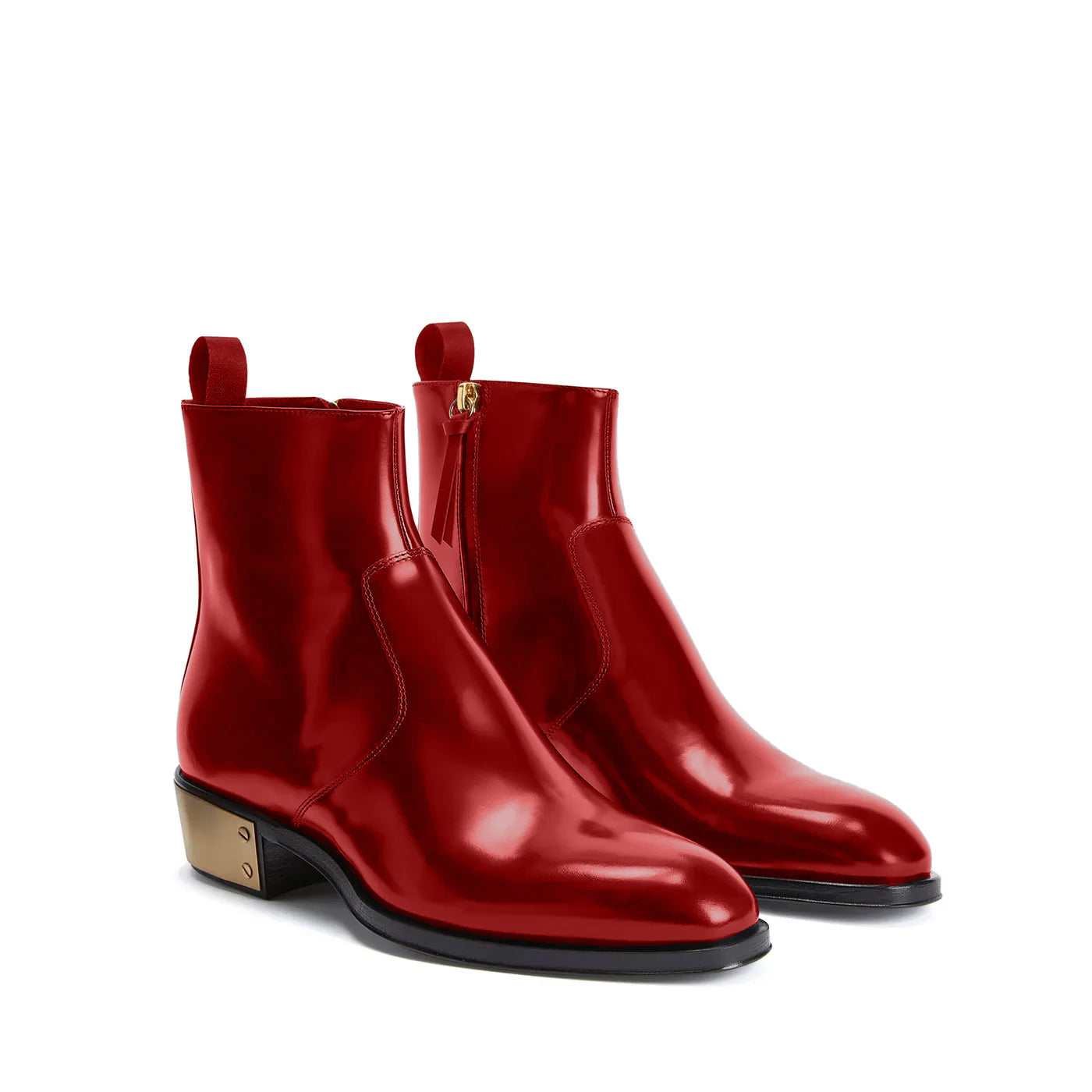 Ludhovic red Leather Ankle Boots