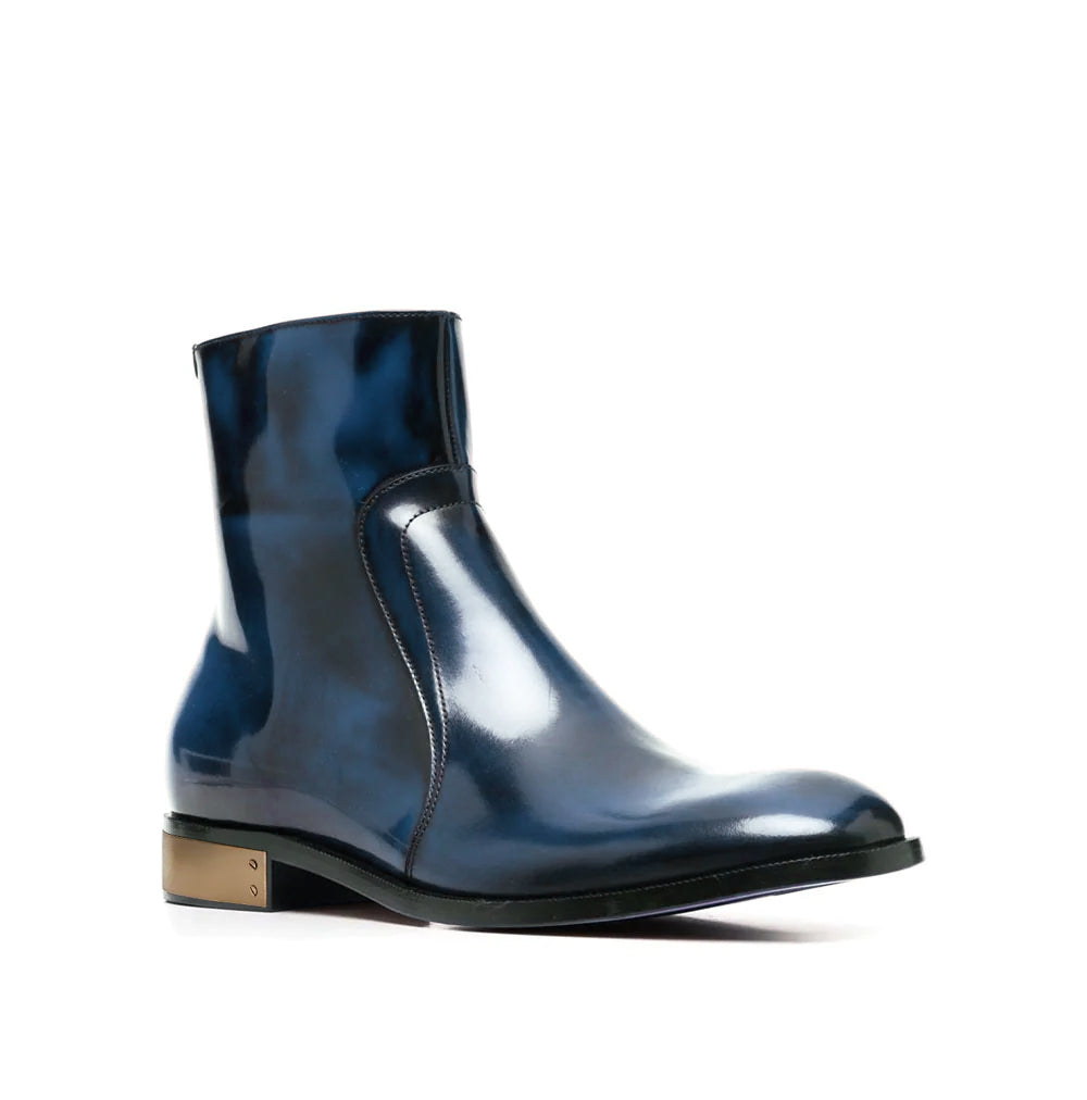 Waxed Leather Ankle Boots