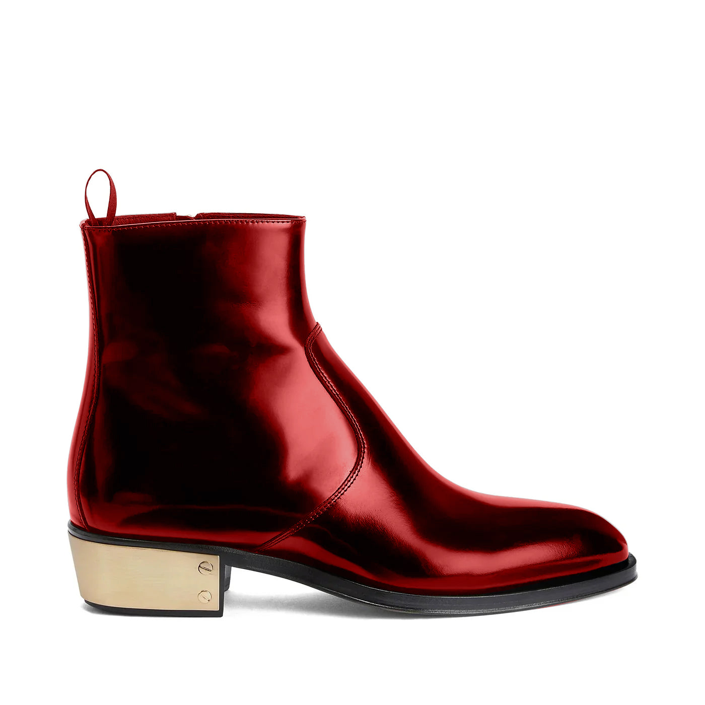 Ludhovic red Leather Ankle Boots