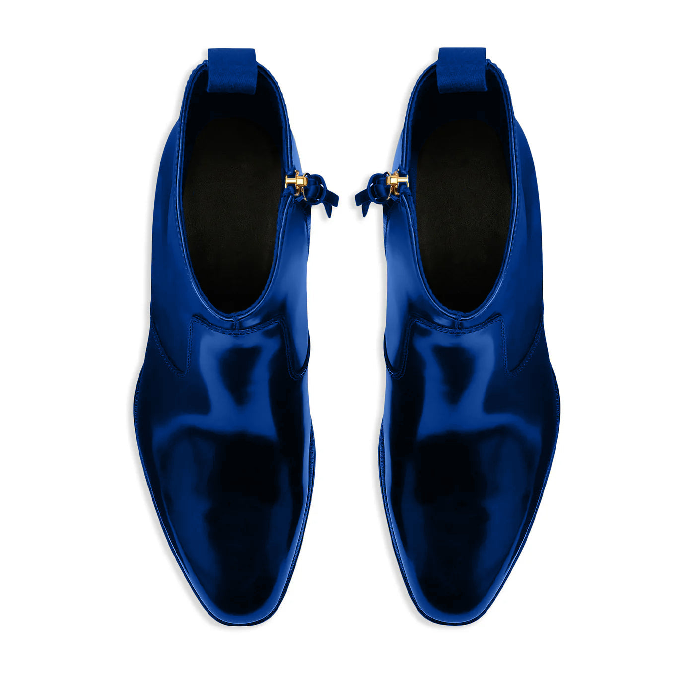 Ludhovic Blue Leather Ankle Boots