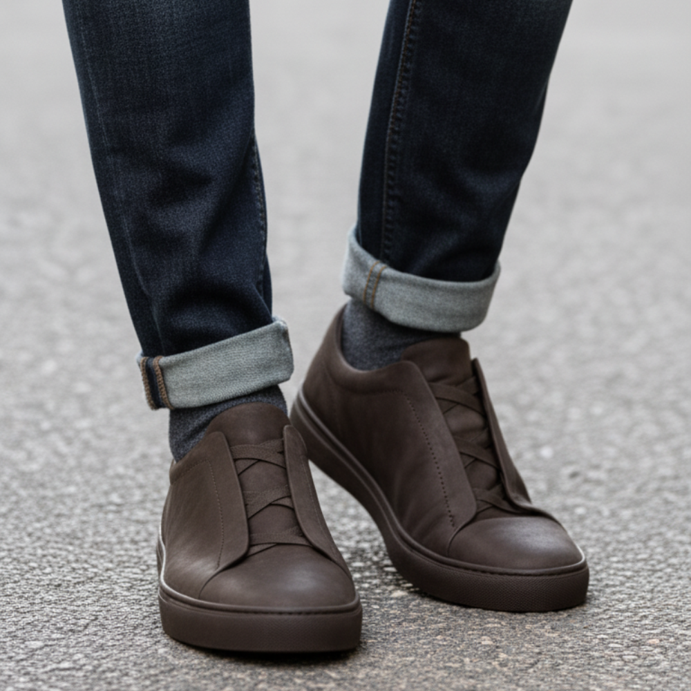 Aurelio Veil Tripple Stitch Nubuck Slip-On Sneakers