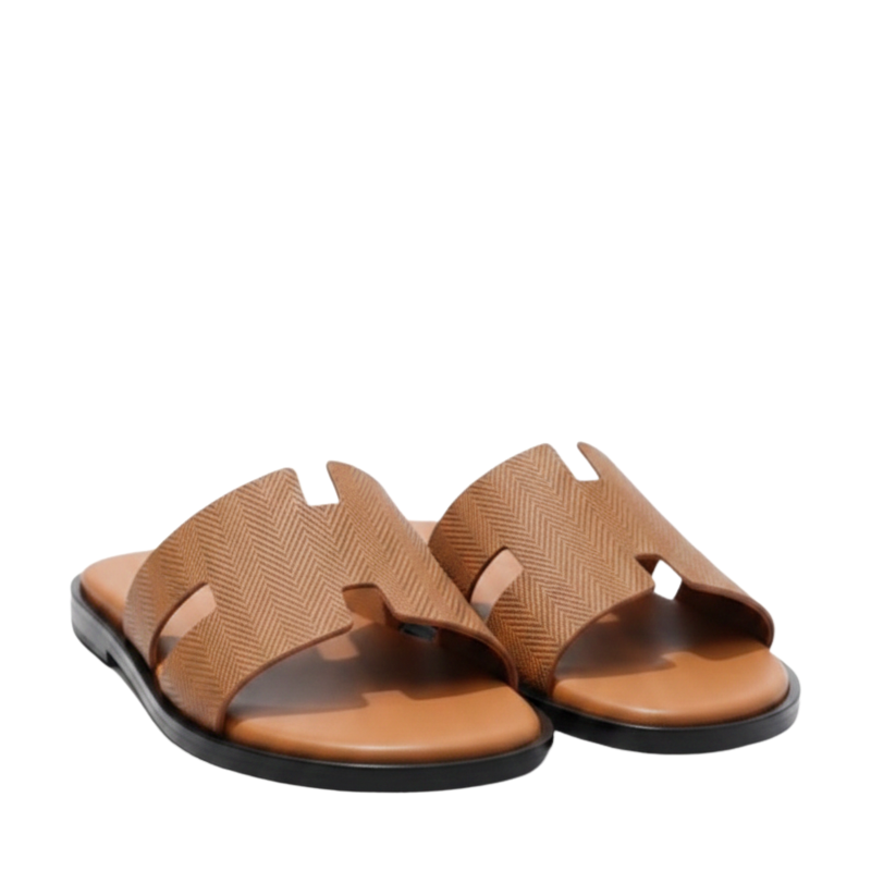 Iconic H-Cut Textured Leather Everyday Slipper