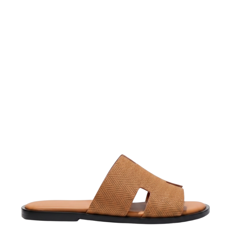 Iconic H-Cut Textured Leather Everyday Slipper