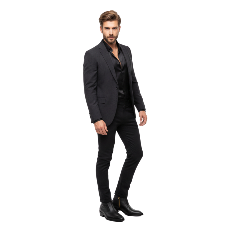 Mens Shadow Craft Leather Zipper Chelsea Boots