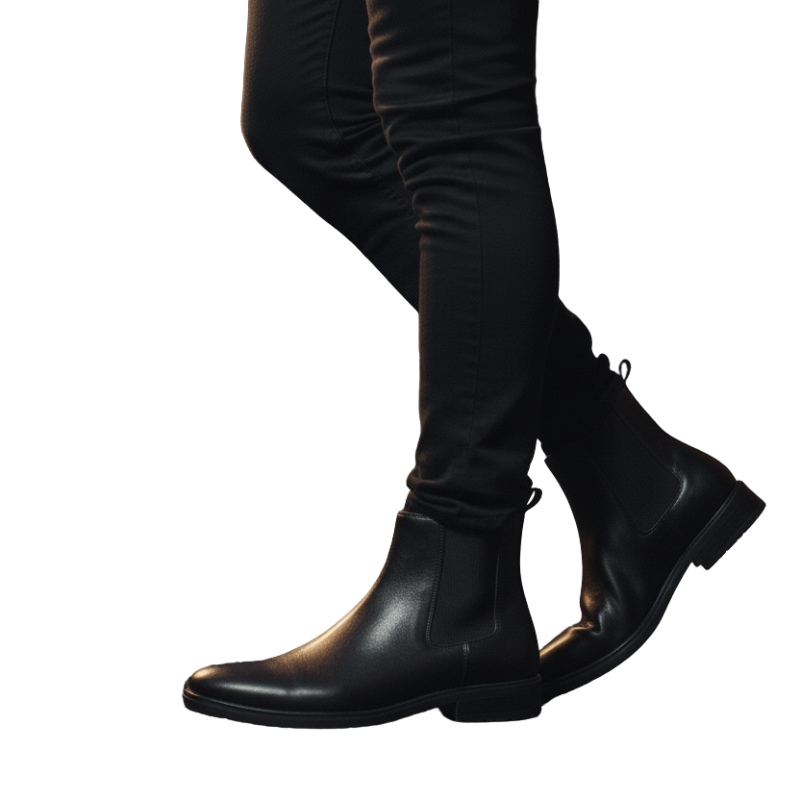Mens Polished Leather Chelsea Boots