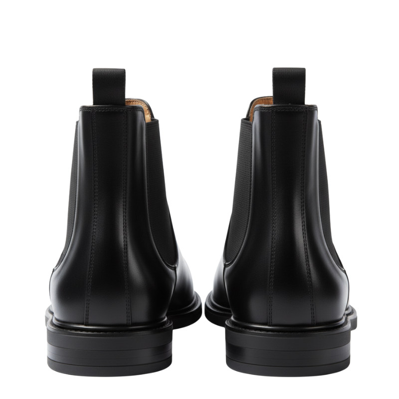 Mens Polished Leather Chelsea Boots