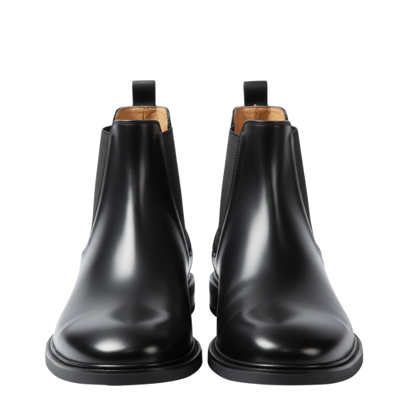 Mens Polished Leather Chelsea Boots