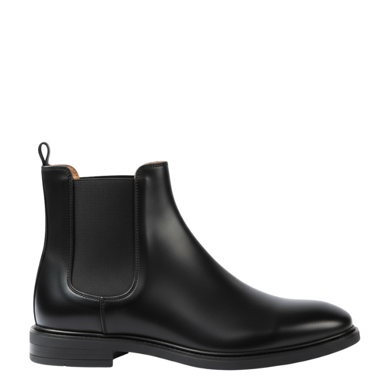 Mens Polished Leather Chelsea Boots