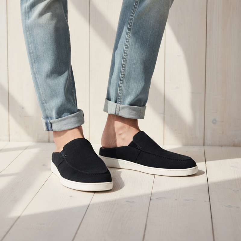 Azure Drift Suede Relaxed Fit Mule