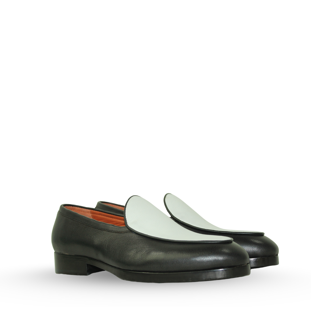 Mens Leather Dual Tone Italian Loafer