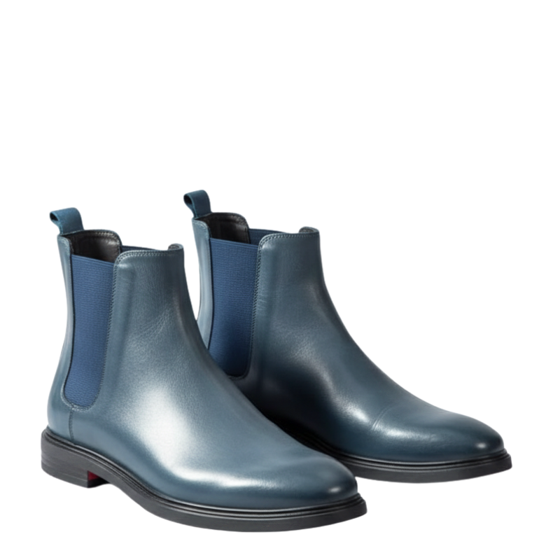 Mens Polished Leather Chelsea Boots