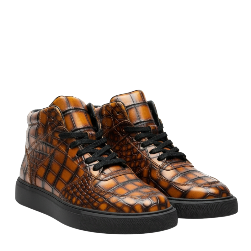 Inferno Stride Croc Texture High Top Sneakers