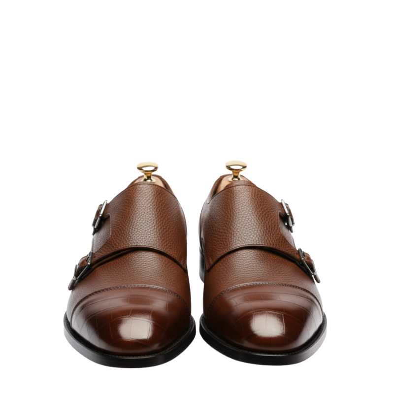 Croc Cap Double Monk Strap Shoes