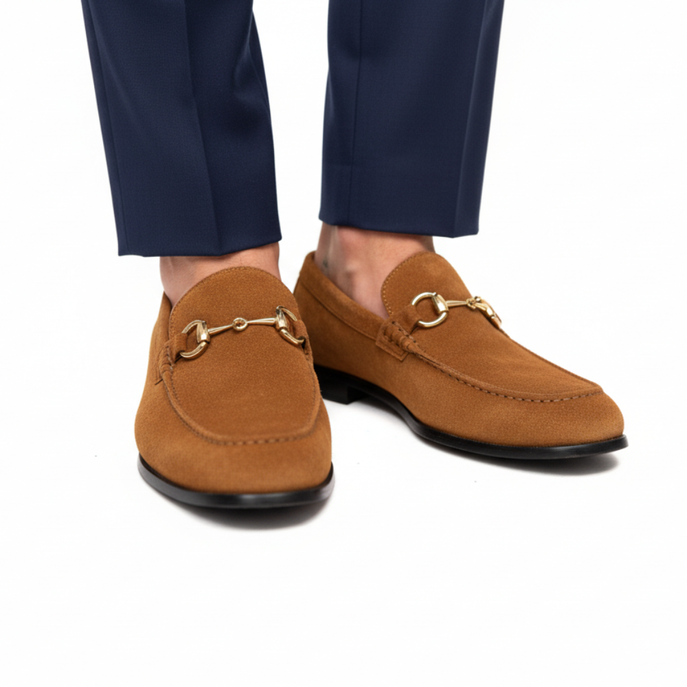Royale Suede Italian Horsebit Loafers