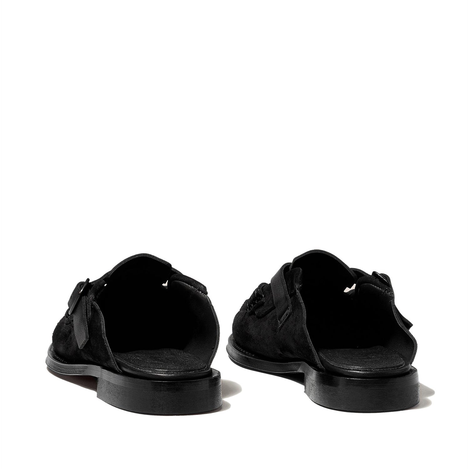 Men's Dark Buckle-strap Mule Loafer