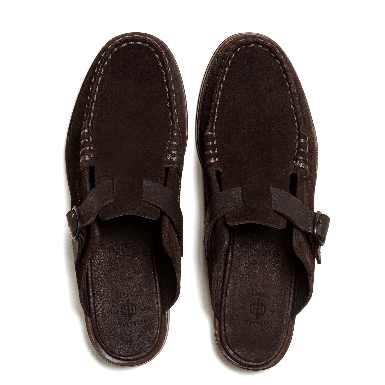 Men's Dark Buckle-strap Mule Loafer