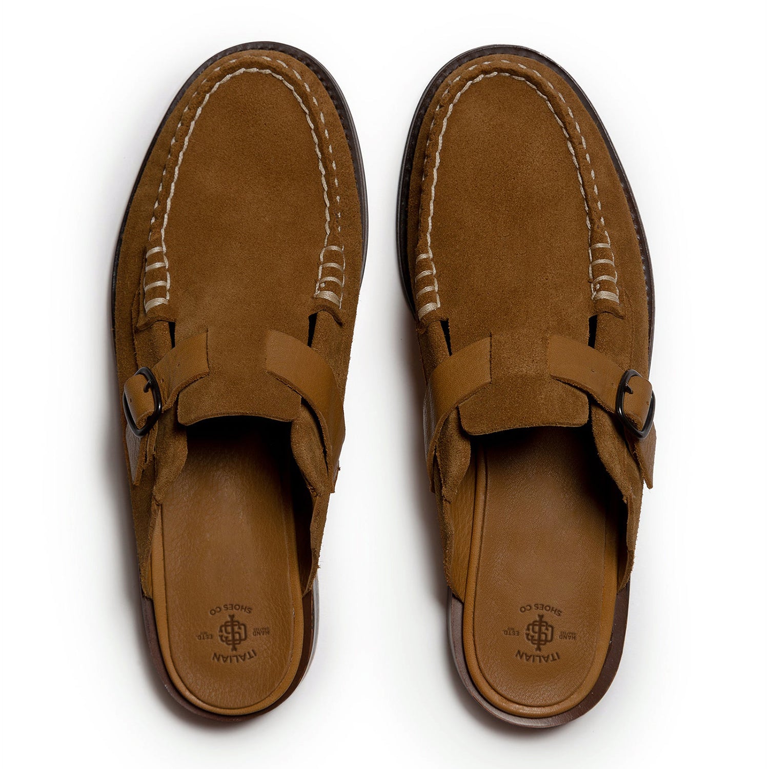 Men's Dark Buckle-strap Mule Loafer