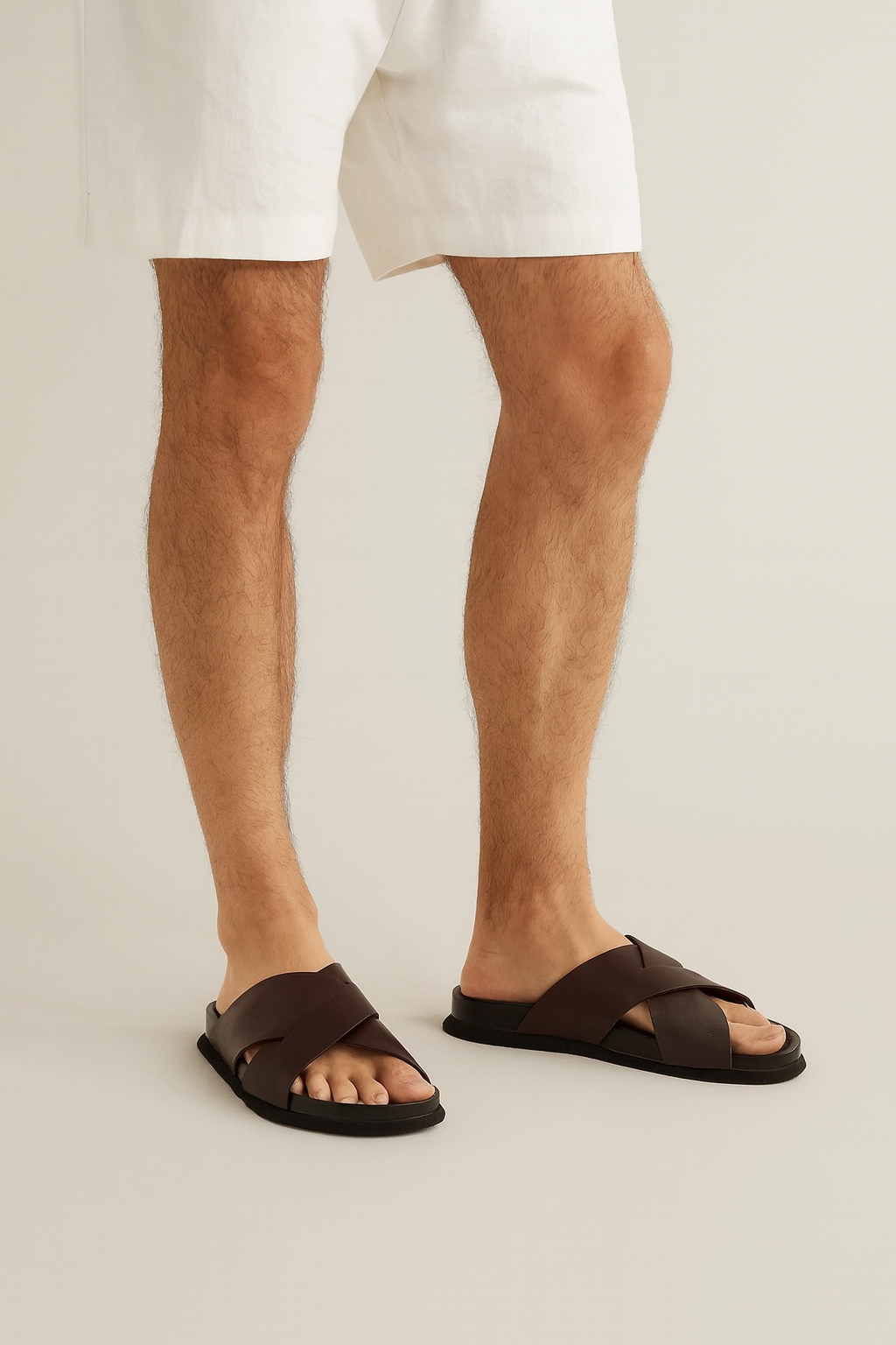 Sandals in leather