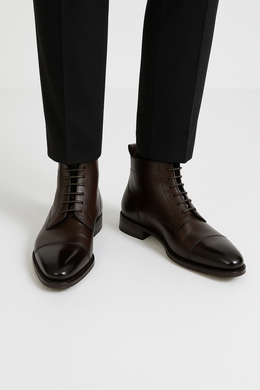 Derby Classy Leather High Ankle Boots