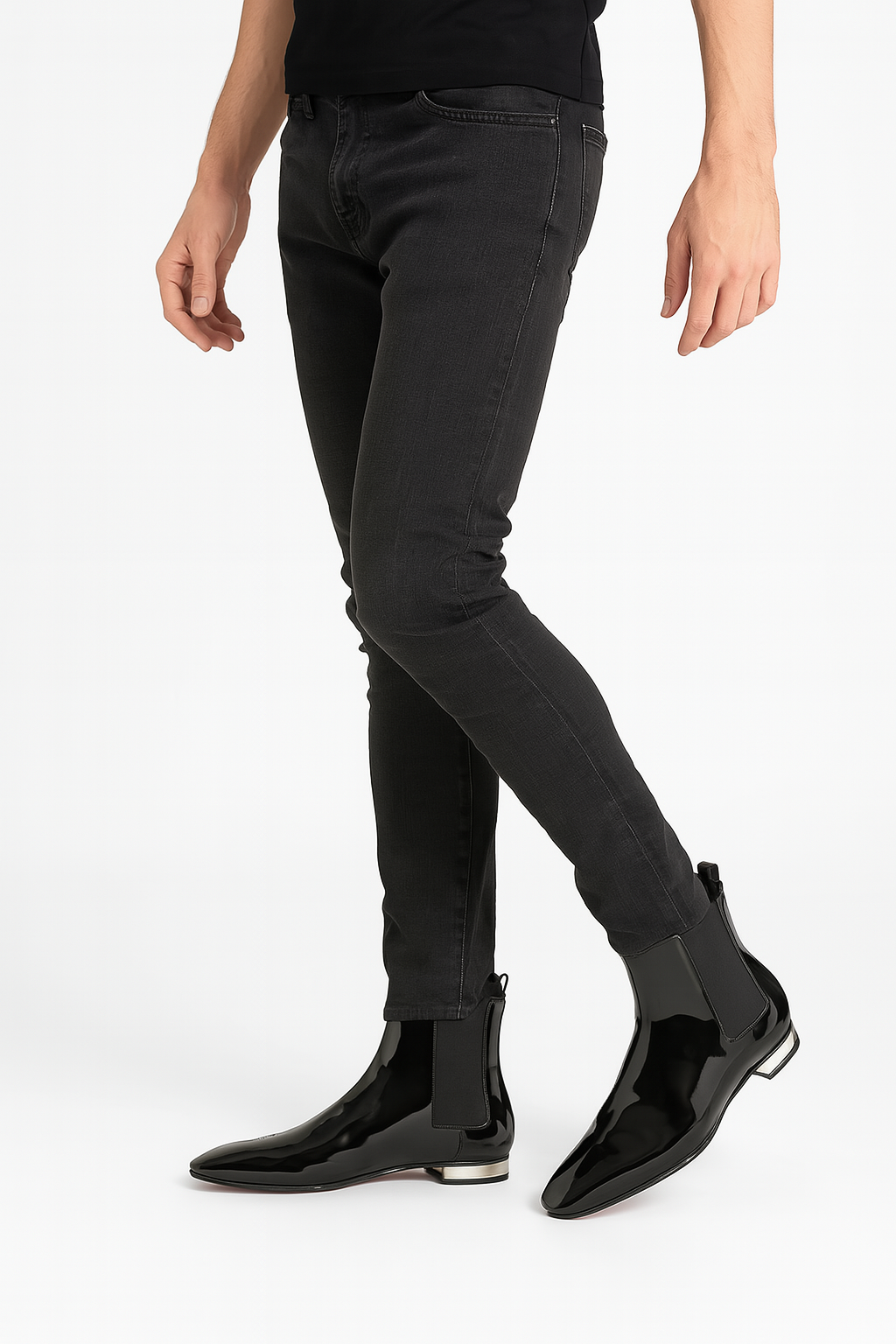 Polished Leather Italian Chelsea Boots for Men's