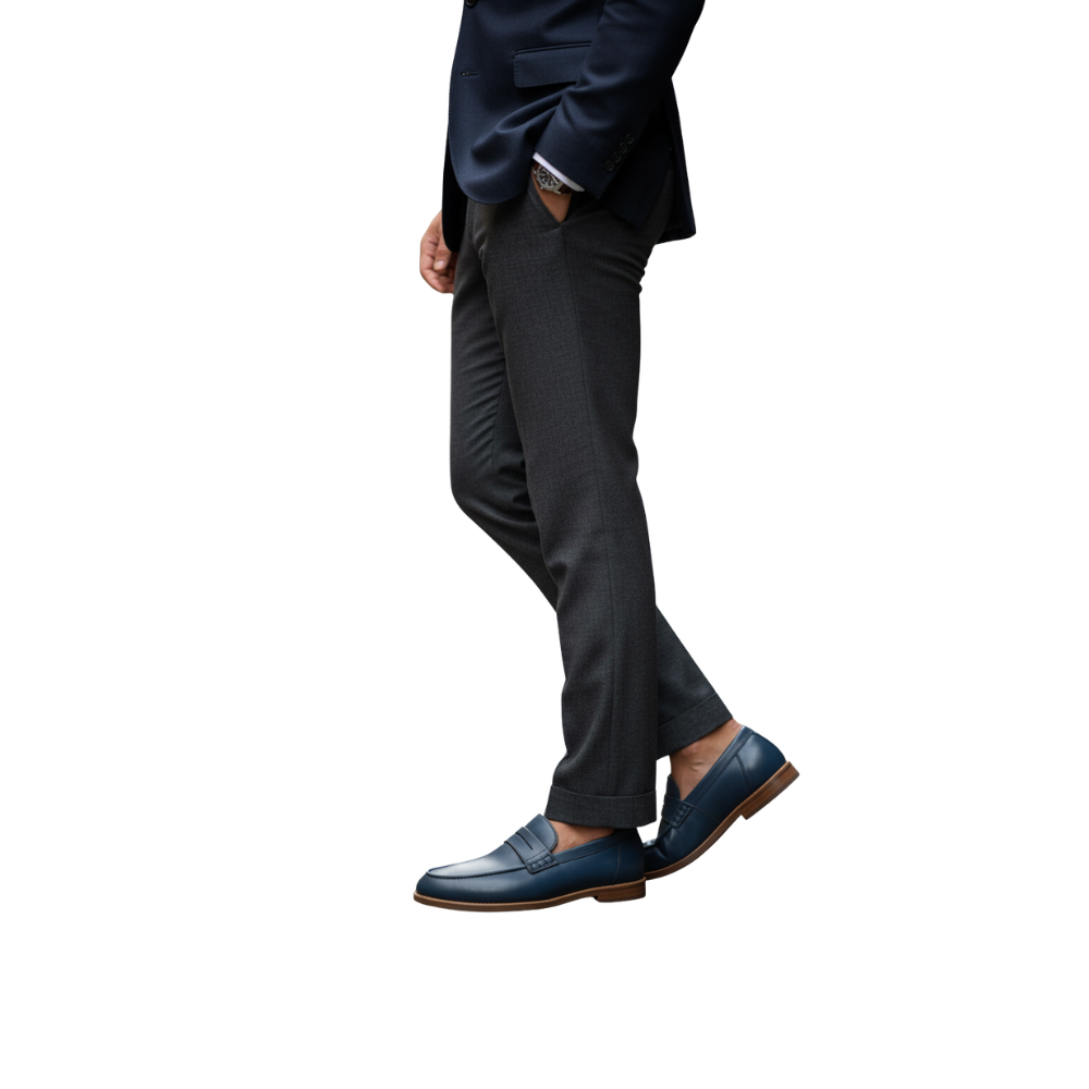 Classic Luxe Ocean Leather Penny Loafers