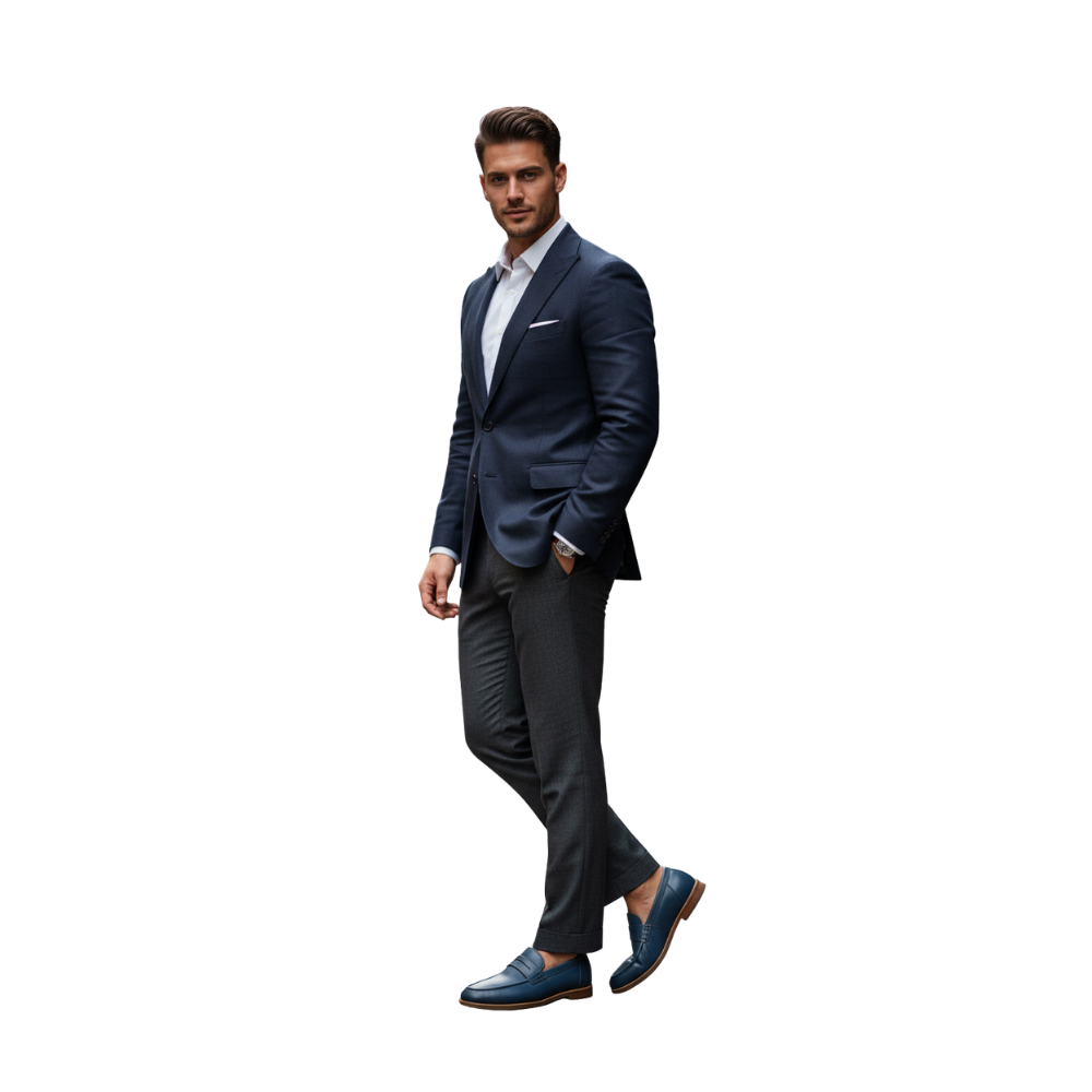 Classic Luxe Ocean Leather Penny Loafers