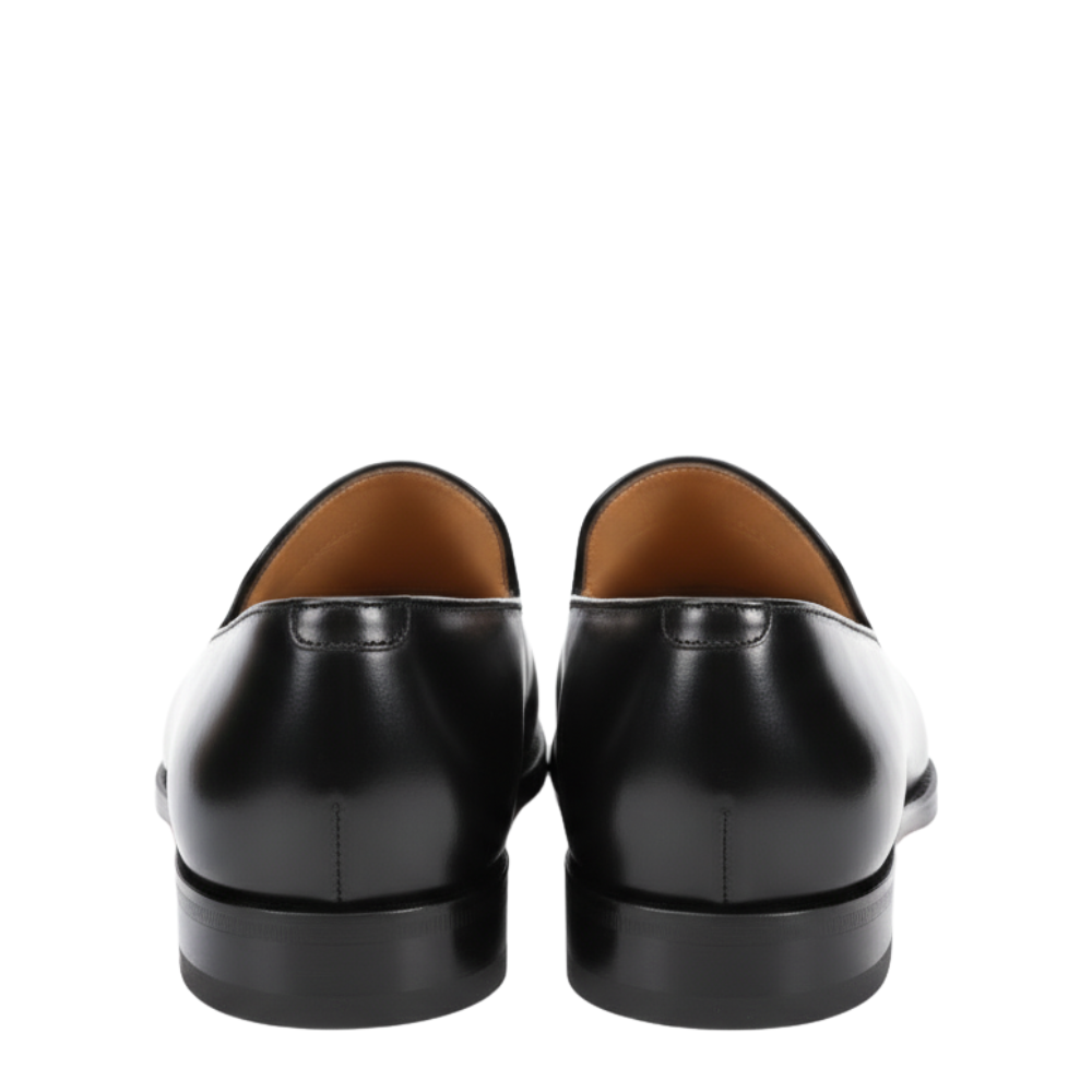 Classic Deep Glossy Leather Slip-On Loafers