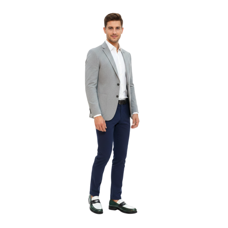 Classic Dual Tone Fusion Loafers With Bold Detailing