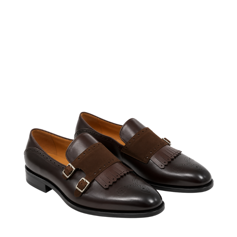 Classic Elegance Double Buckle Monk Strap Shoes