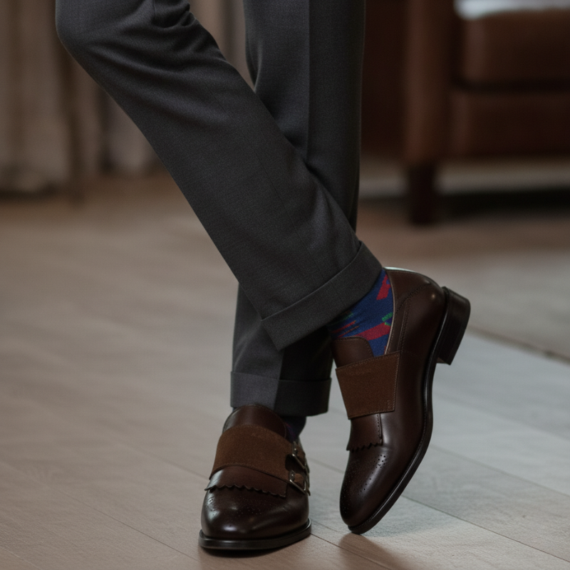 Classic Elegance Double Buckle Monk Strap Shoes
