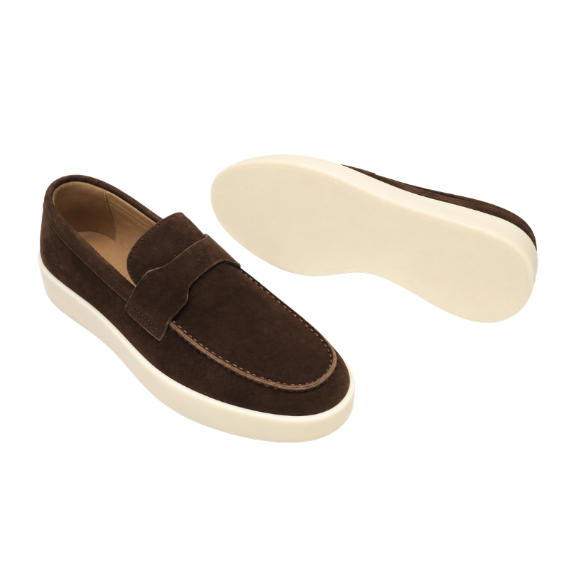 Classic Smooth Suede Craft Flat Sole Penny Loafer