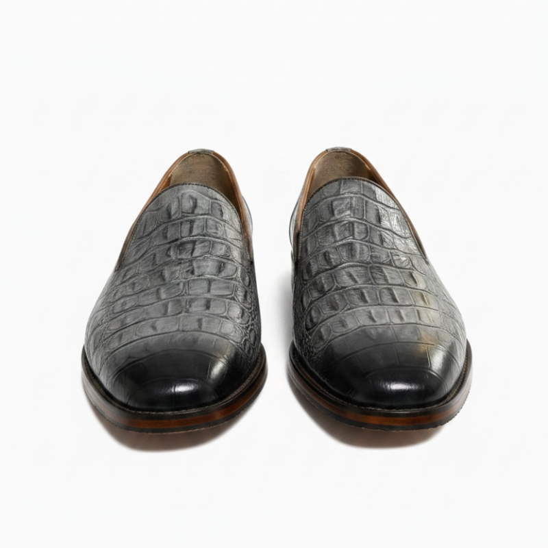 Classic Silvercrest Italian Croc Loafers