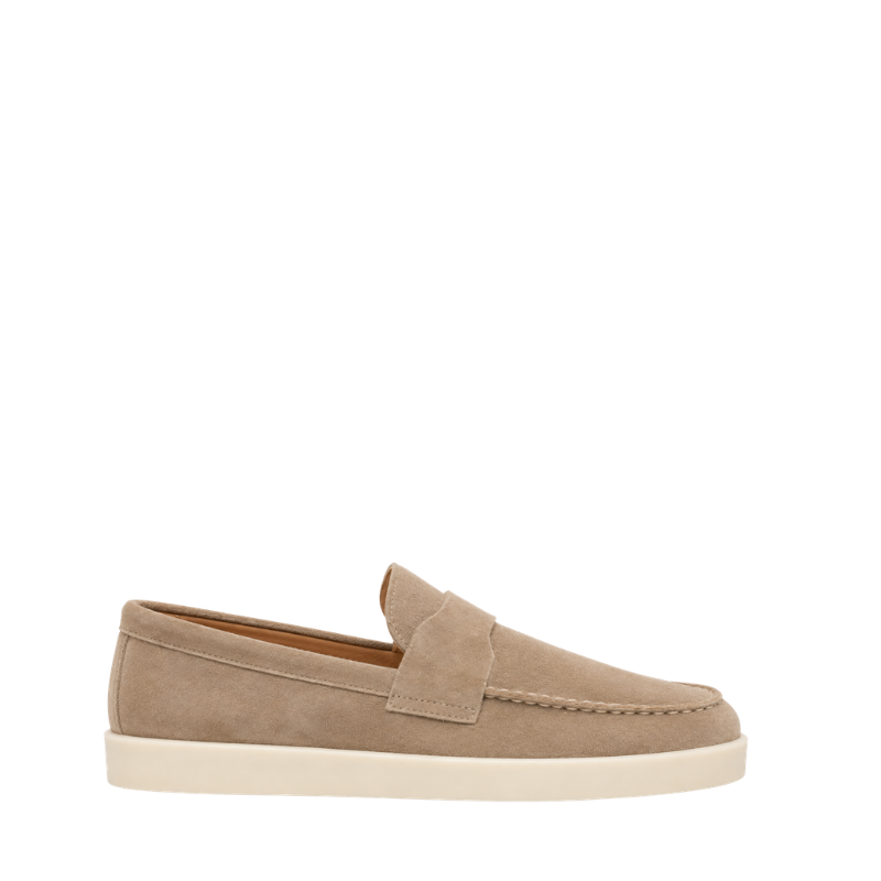 Classic Smooth Suede Craft Flat Sole Penny Loafer