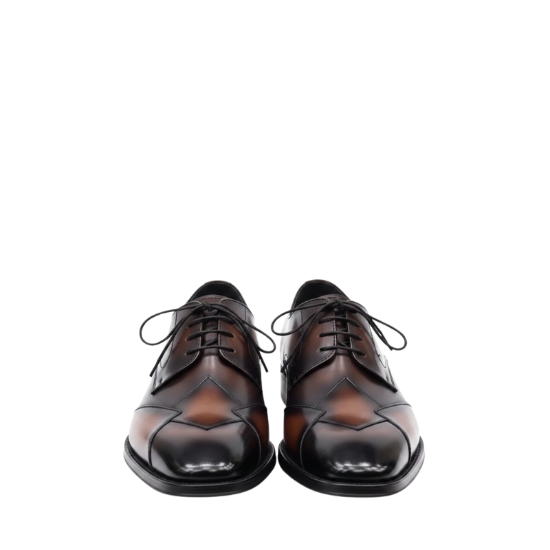 Classic Two Tone Brogue Oxfords With Geometry Elegance