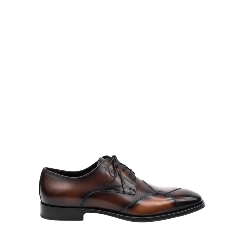 Classic Two Tone Brogue Oxfords With Geometry Elegance