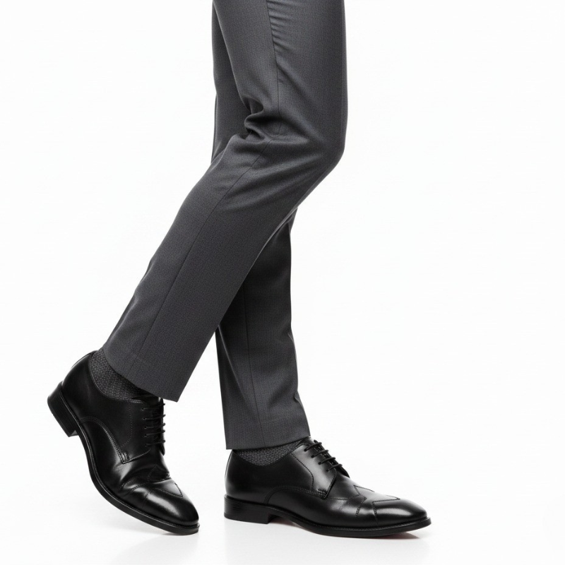Classic Two Tone Brogue Oxfords With Geometry Elegance