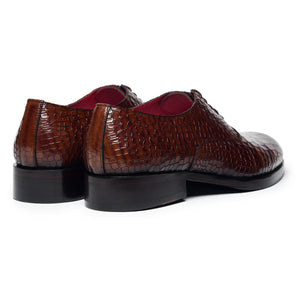 Cognac Croc Luxe Regal Oxford