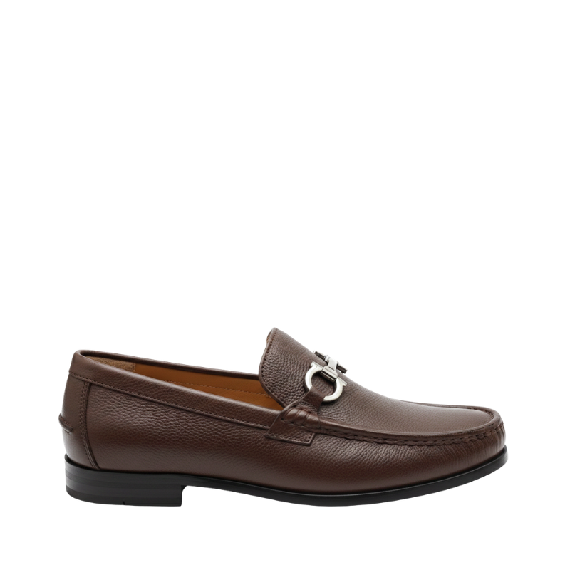Cognac Regal Metal Accent Loafers