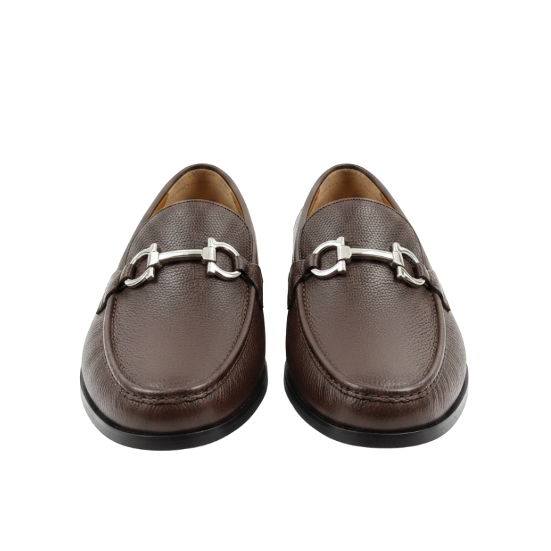 Cognac Regal Metal Accent Loafers