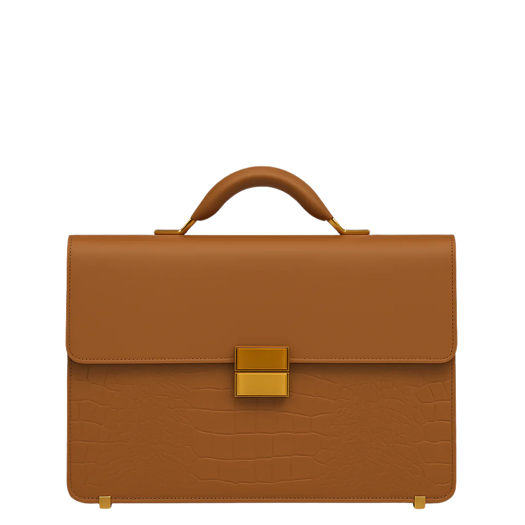 Luxurious Blue Crocodile Textured Briefcase