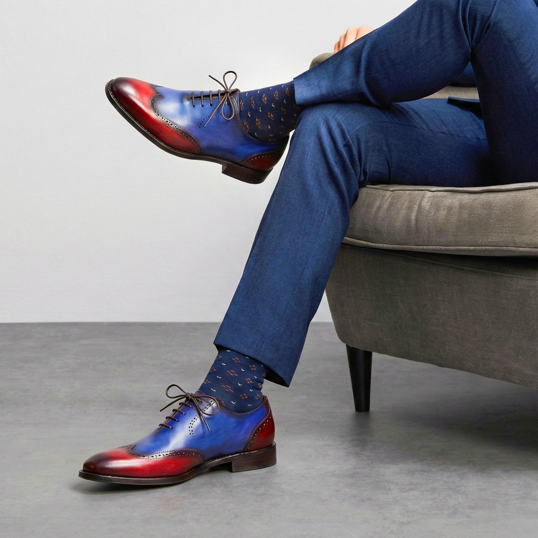 Crimson Azure Eclipse Regal Wingtip Brogue Oxford